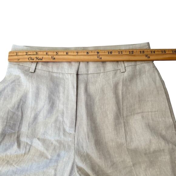 H&M Linen Blend Casual Straight Leg Old Money Basic Office Wear Women Pants - Picture 3 of 10